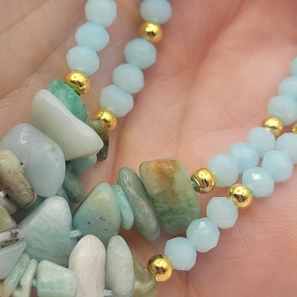 Aventurine Chip Bead Handmade Artisan Beaded Bracelets Lot of 2 Adjustable - Picture 9 of 10